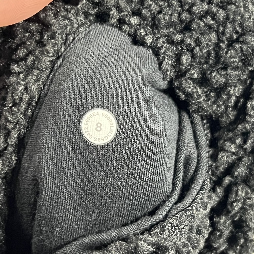 Lululemon Collarless Textured Sherpa Fleece Full Zip Jacket Womens 8 Oversized - Picture 10 of 11